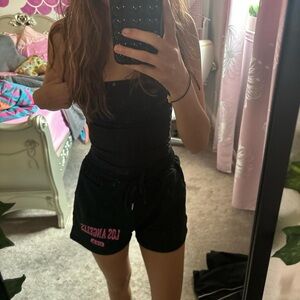 Grey and black shorts